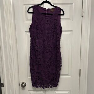 Elegant Purple Lace Dress